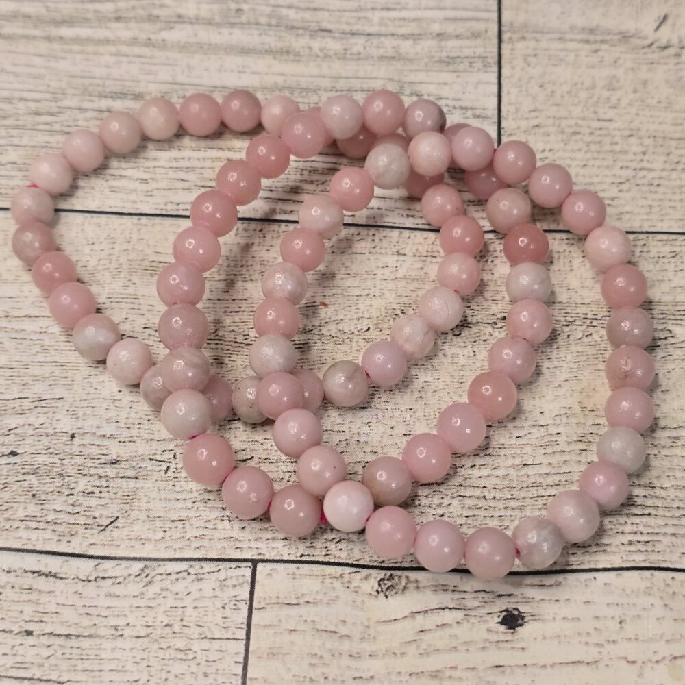 Pink Opal Crystal Beaded Bracelet